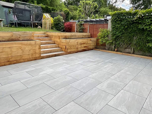 Kandla Grey Outdoor Porcelain Paving Tiles - 1200x600 - 20mm